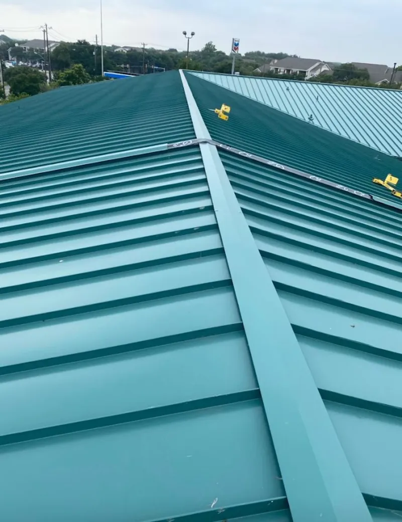 Green commercial metal roof ridge and valley for Metal Roof Repair in Tillamook